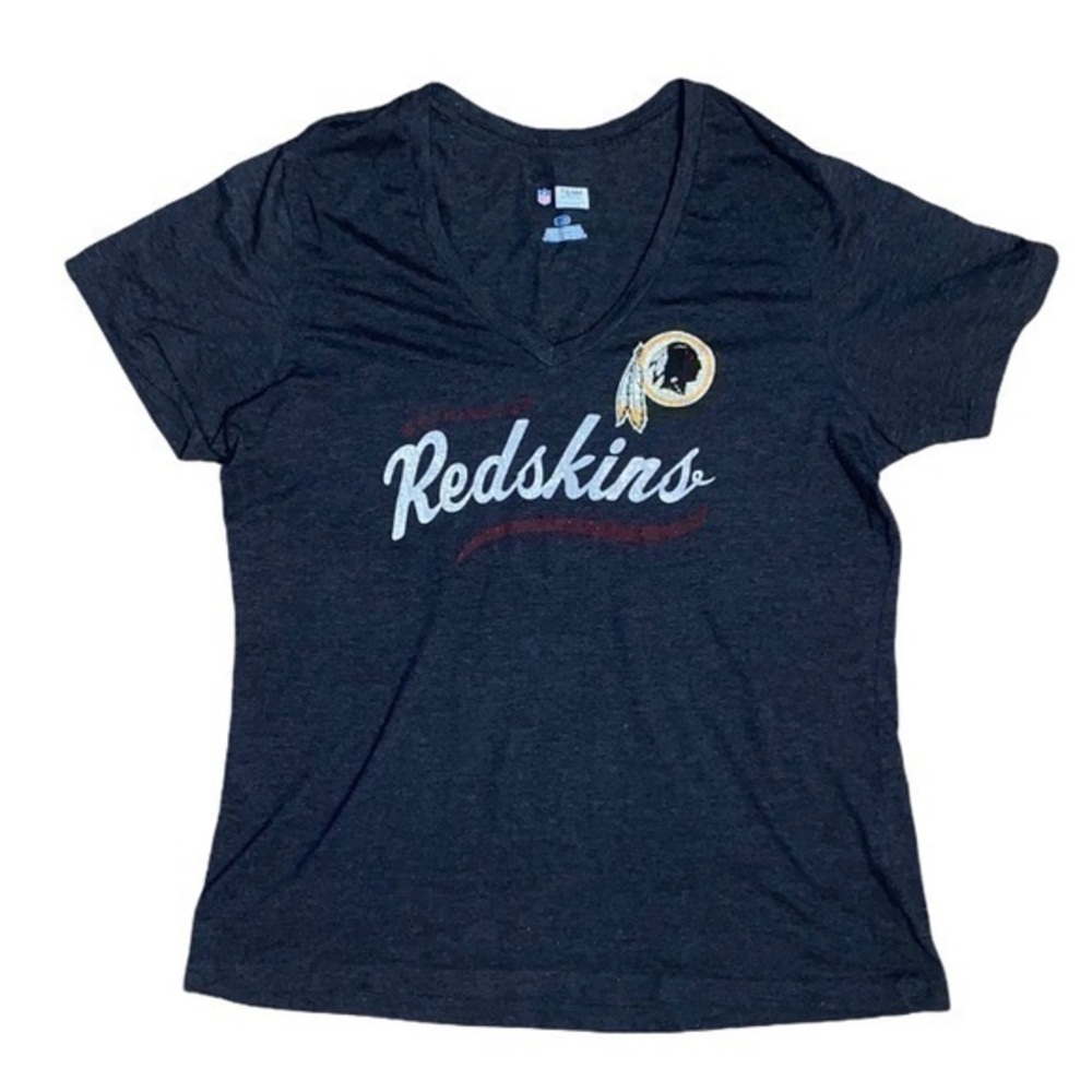 NFL team apparel redskins short sleeve shirt gray red white XXL